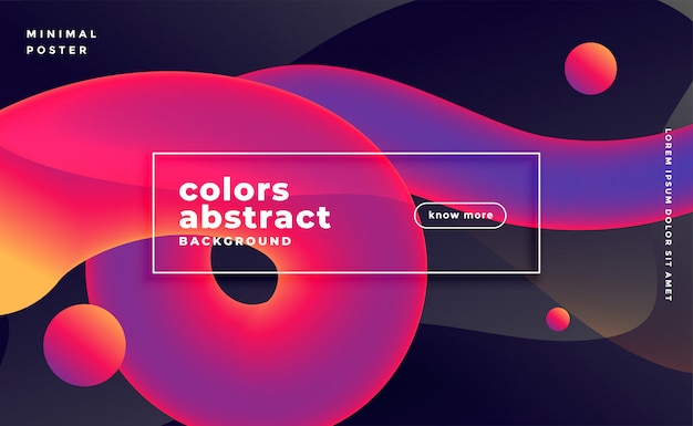Абстрактные 3d волна движения жидкости баннер в ярких цветах