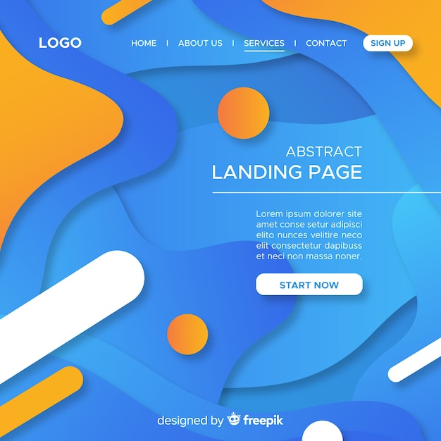 無料ベクター 抽象的なandingページの背景