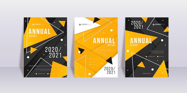 Free vector abstract annual report 2020/2021 template set