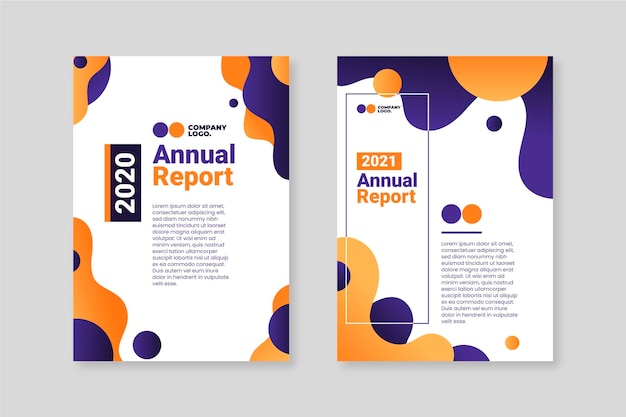 Free vector abstract annual report 2020-2021 templates
