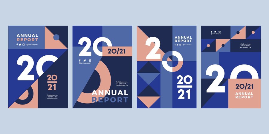 Free Vector | Abstract annual report 2020-2021 templates