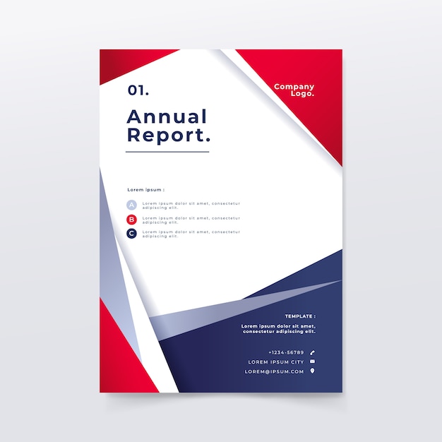 Abstract annual report template with colors