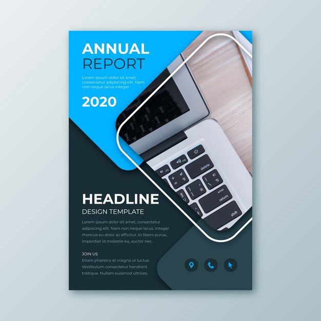 Abstract annual report template with image