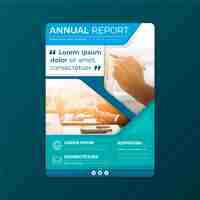 Free vector abstract annual report template with photo