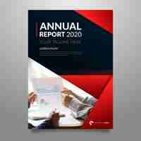 Free vector abstract annual report template with photo