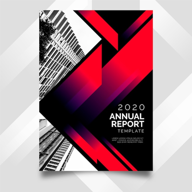 Abstract annual report template with photo