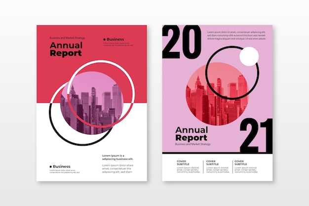 Free vector abstract annual report templates collection