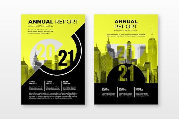 Free vector abstract annual report templates collection