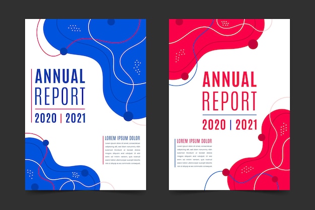 Free vector abstract annual report templates pack
