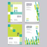 Free vector abstract annual report templates set