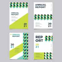 Free vector abstract annual report templates set