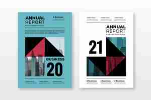 Free vector abstract annual report templates set