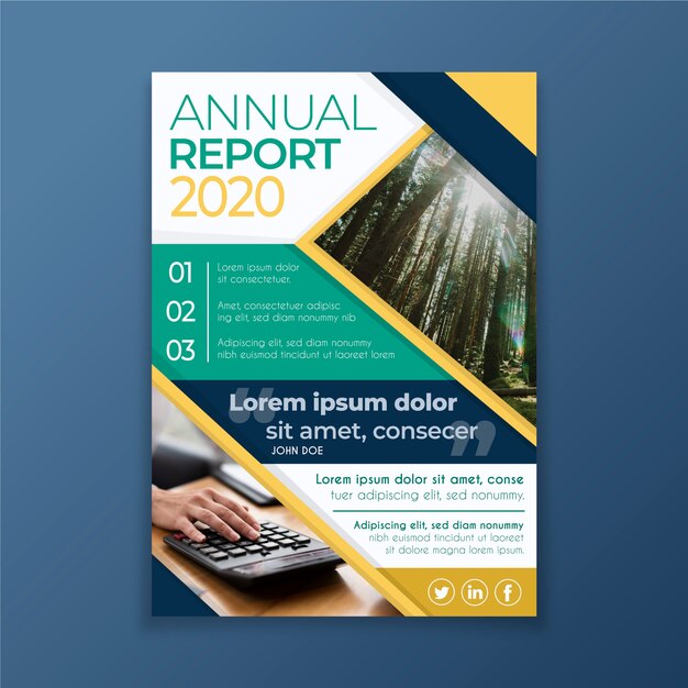 Abstract annual report with picture template