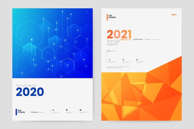 Free vector abstract annual report