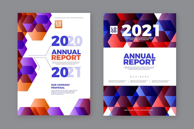 Free vector abstract annual report