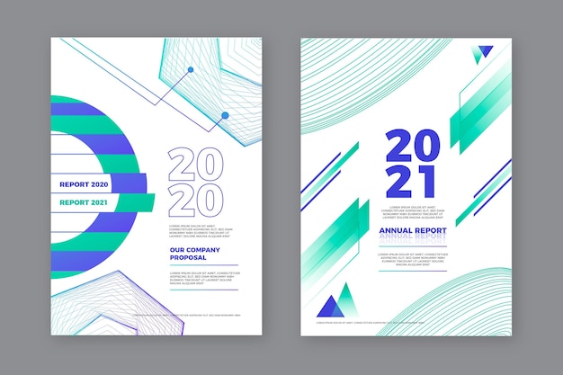 Free vector abstract annual report