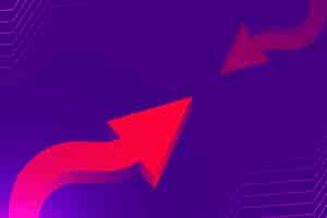 Бесплатное векторное изображение Абстрактный фон стрелки, фиолетовый градиент технологии запуска вектор