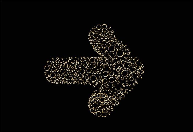 Free Vector abstract arrow moving icon vector particle design.