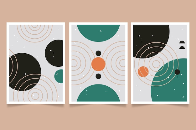 Free vector abstract art cover collection