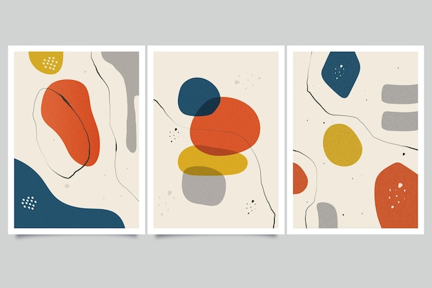 Free vector abstract art cover collection