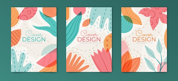 Free vector abstract art covers collection