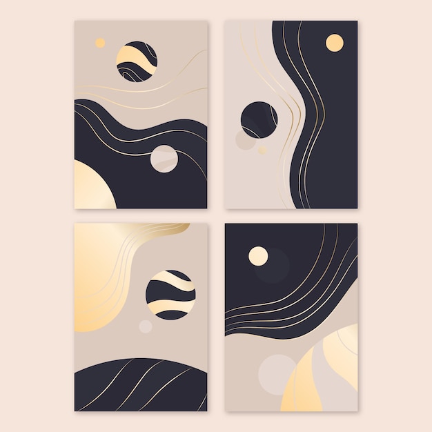 Free vector abstract art covers collection