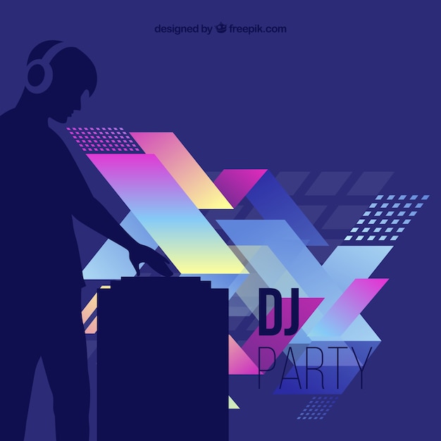 Free vector abstract artistic dj