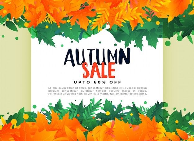 Abstract autumn leaves sale banner background 