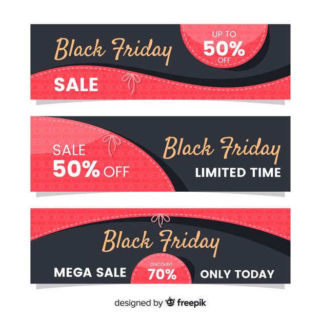 Free vector abstract back friday sales banner collection