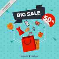 Free vector abstract background of big discounts