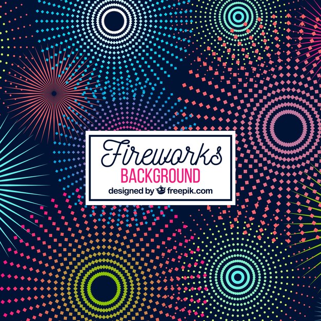 Free vector abstract background of colorful fireworks