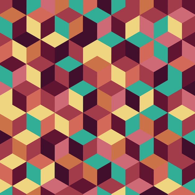 Abstract background of cubes with a retro style