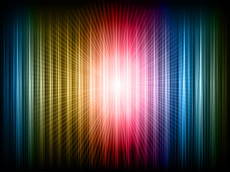 Free Vector abstract background of glowing lines in rainbow colors