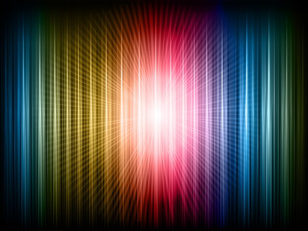 Abstract background of glowing lines in rainbow colors