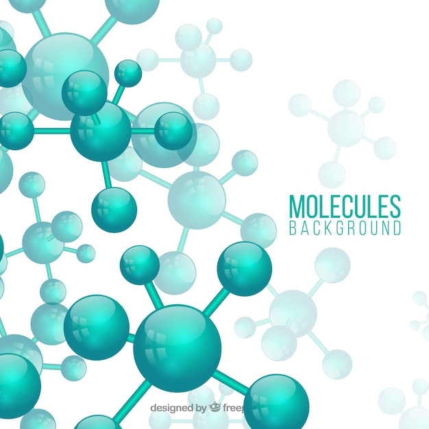 Abstract background of green molecules