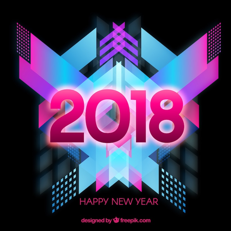 Free Vector abstract background of new year 2018