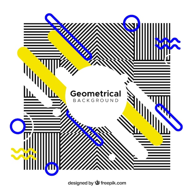 Vettore gratuito sfondo astratto di righe e forme geometriche