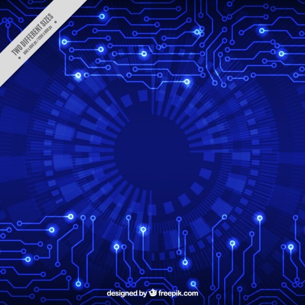 Free Vector abstract background of technological circuits in blue tones