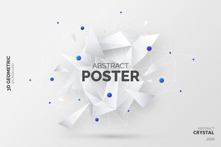 無料Vector 3 dの結晶形と抽象的な背景
