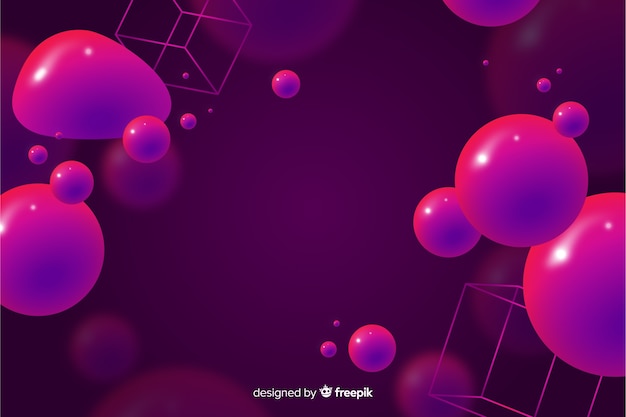 Abstract background with 3d fluid shapes