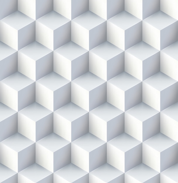 Белые кубы Бесшовный шаблон дизайн