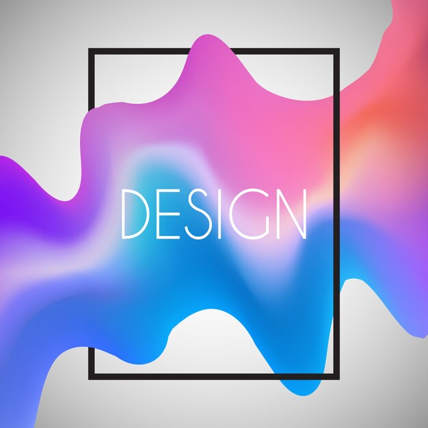 Abstract background with 3D shape in white frame