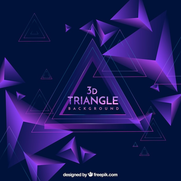 Abstract background with 3d triangles