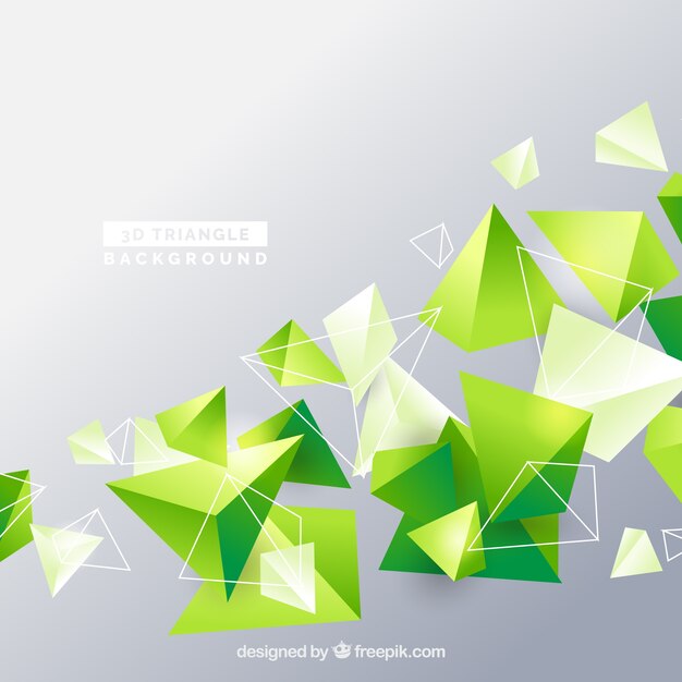 Abstract background with 3d triangles