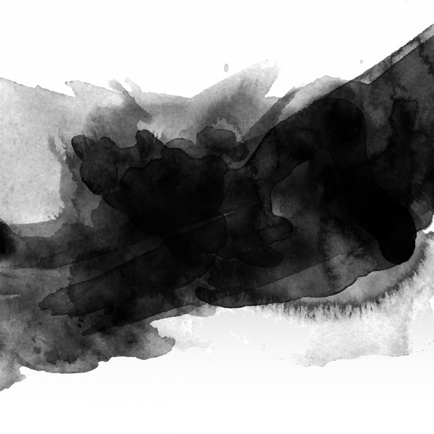 Абстрактный фон с черным пятном акварель