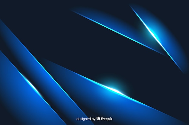 Free vector abstract background with blue metallic shapes