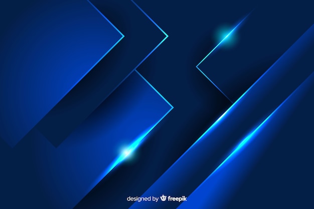 Free vector abstract background with blue metallic shapes