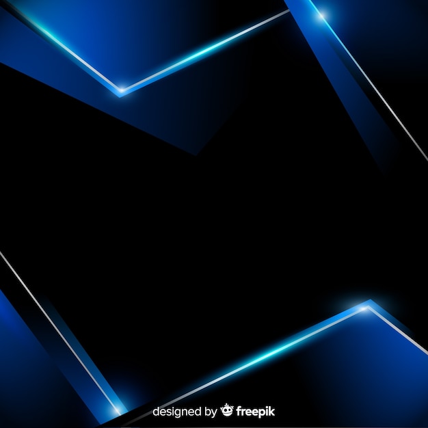 Abstract background with blue metallic shapes