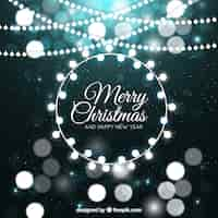 Free vector abstract background with christmas lights