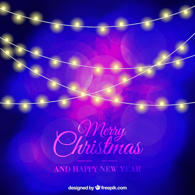 Бесплатное векторное изображение Абстрактный фон с рождественские огни
